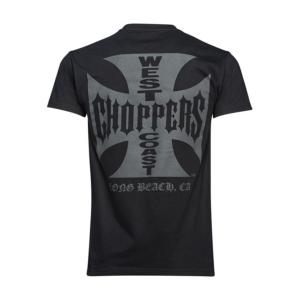 WEST COAST CHOPPERS T-shirt Noir Croix de Malte / impression recto et verso 