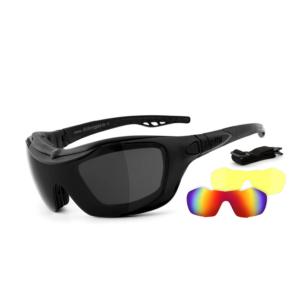 HELLY BIKER paire de lunette spéciale moto carreaux interchangeables Noir Jaune ou iridium  élastique amovible 