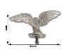 Highway Hawk  Ornement de garde boue Aigle en Envol  6 cm de haut chrome