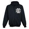 West Coast Choppers WCC: Veste Gilet zippé Noir Croix Malte blanche (ZIP-UP)