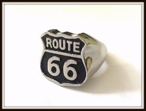 Bague Chevalière en Acier Inoxydable - US Route 66 