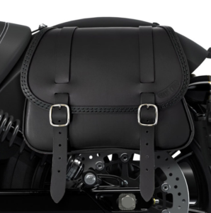Sacoche latérale en Cuir véritable couleur Noir  avec fixations pour Indian  scout , scout bobber , chief , chief bobber, super scout  ( Coté Gauche, Droite ou D+G)