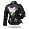 BLOUSON en Cuir  patchwork noir Aigle / Live to ride - FEMME