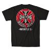 West Coast Choppers  : T-shirt WCC couleur Noir Croix de Malte Rouge et Noire 