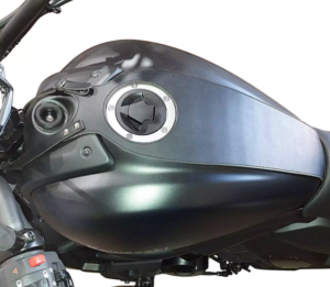 Couvre Réservoir tank cover  en Cuir Noir pour KAWASAKI VULCAN S 650