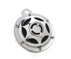 Klaxon / Avertisseur sonore 12v Chrome diamètre 10 cm en métal forme étoile de shérif pour moto ou trike 