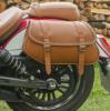 Made In Italie : Sacoche / valise latérale en cuir véritable couleur Marron Havane pour moto Indian Scout et Scout Sixty (droite ou gauche)