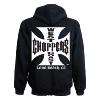 West Coast Choppers WCC: Veste Gilet zippé Noir Croix Malte blanche (ZIP-UP)