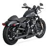 VANCE & HINES : Pots d'échappement TWIN SLASH Chrome ou Noir pour Harley SPORTSTER XL  A partir de 2004 