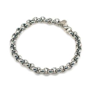 Bracelet / Gourmette Chrome double maille  environ 20cm de long (biker punk rock)