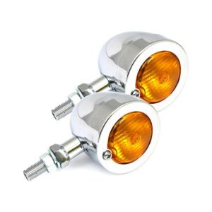  Paire de clignotants à ampoule couleur Chrome Homologués CE pour moto