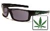 LOCS - Lunette de soleil avec branches motif  Feuille de cannabis MARIJUANA 