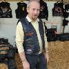 Gilet / jacket en Cuir patchwork  " Aigle / Route 66 " multiples écussons